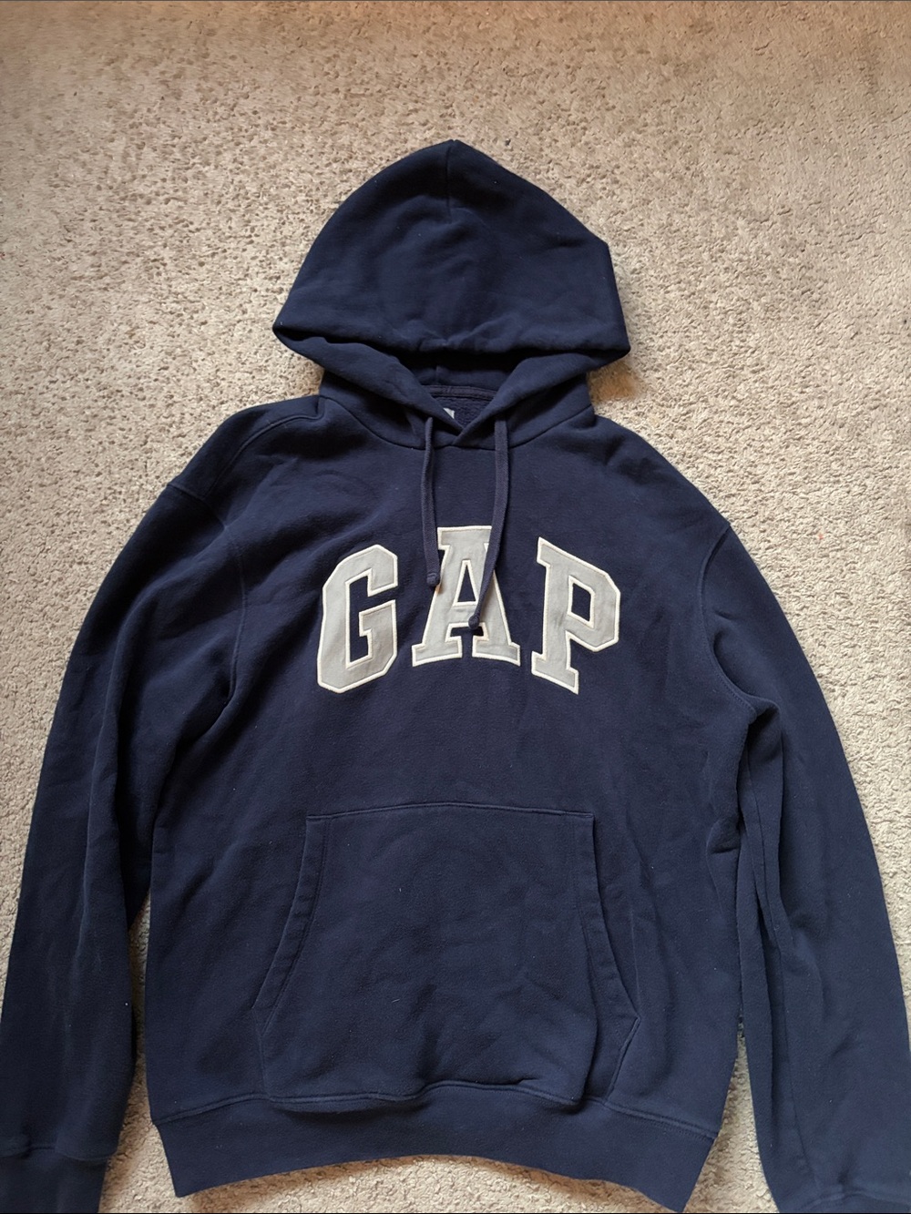 GAP Men's Navy Crewneck Logo Hoodie